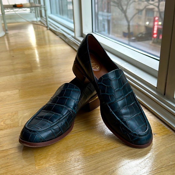 Franco Sarto Shoes - Franco Sarto Teal Loafer w/ Gold Accents